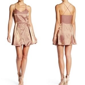 After Market Rosaline Rose Gold dress cross back shimmer